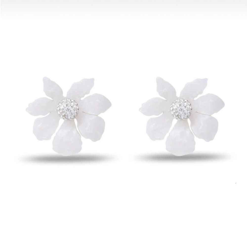 Lele Sadoughi Mother of Pearl Wallflower Button Earrings